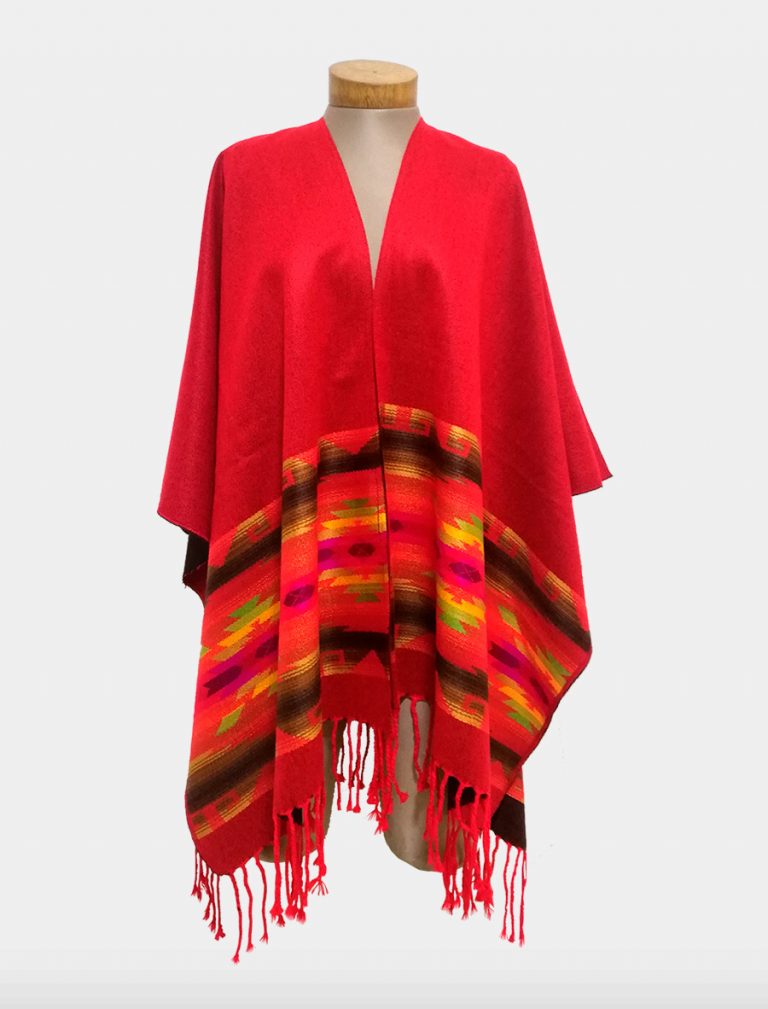 Ruana chal tipica bordada para dama - Artes y Telares